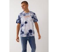 True Religion Mens Relaxed Fit Box Logo T Shirt, Tie Dye Tee DRESS BLUE S