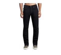 True Religion Men's Ricky Low Rise Straight Leg Jean with Back Flap Pockets, Body Rinse Black, 38W / 34L