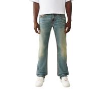 True Religion Men's Ricky Super T Flap Straight Jeans, Steel Drift Medium Wash, 32