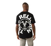 True Religion Men's Short Sleeve Buddha Face Tee - Casual Graphic T-Shirt, Jet Black, Medium