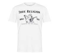 True Religion Men's Short Sleeve Metallic Buddha Tee, Optic White, S