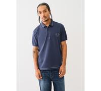True Religion Mens T Embroidered Polo Shirt Top Short Sleeve Collared Buttons
