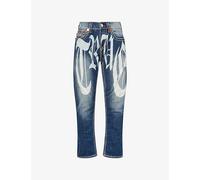 True Religion Mens True Religion Graphic-Print Bobby Denim Jeans Dark Wash 36