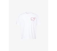 True Religion Mens True Religion Puff Cat Graphic-Print Cotton T-Shirt Optic White S