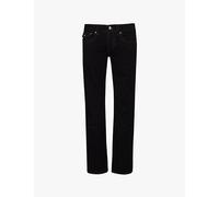 True Religion Mens True Religion Ricky Flap Big Brand-Patch Straight-Leg Regular Fit Stretch-Denim Jeans Black 32