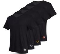 True Religion Mens Undershirts 4 Pack Lightweight Mens Undershirt, 100% Cotton, Black, 2X