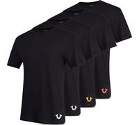 True Religion Mens Undershirts 4 Pack Lightweight Mens Undershirt, 100% Cotton, Black, Large