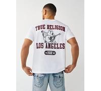 TRUE RELIGION Mesh Buddha Back Graphic T-Shirt, White, Size L, Men White