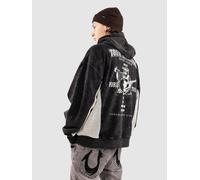 True Religion Mesh Inset Rust Cinched Zip Hoodie black L