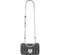 True Religion Shoulder Bag, Horseshoe Quilted Flap Purse with Chain Handle, Removable Crossbody Strap and Gold Hardware, Black