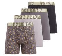 True Religion Stretch Mens Boxer Briefs Mens Underwear Pack of 4 Black/Gold