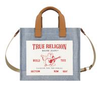 True Religion Tote Women's Medium Travel Shoulder Bag with Adjustable Strap Blue Denim