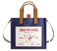 True Religion Tote, Women's Medium Travel Shoulder Bag with Adjustable Strap, Navy