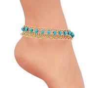 True Religion Turquise Anklet Set