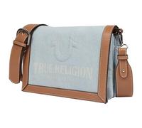 True Religion Unisex's Crossbody Bag, Multi-Compartment Shoulder Purse with Adjustable Strap, Light Blue