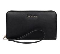 True Religion Unisex's East/West Zip-Around Wallet, Sleek Everyday Organizer, Detachable Wristlet Strap, Black