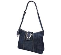 True Religion Unisex's Hobo Bag, Magnetic Snap Shoulder Purse with Adjustable Strap, Horseshoe Lining and Silver Hardware, Dark Denim