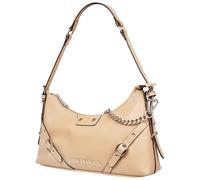 True Religion Unisex's Shoulder Bag, Smooth Belted Purse with Chain Handle, Adjustable Strap and Gold Hardware, Camel