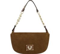 True Religion Unisex's Women's Shoulder Bag Purse, Corduroy Hobo Handbag with Chain Strap, Brown