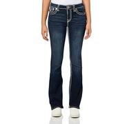 True Religion Women's Becca Mid Rise Boot Flap Super T Jeans, Dark Stone Fox, 32