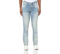 True Religion Women's Billie Mr Straight Flap Super T Jeans, Salt Water, 30