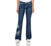 True Religion Women's Butterfly Cutoff WB Joey LR Flare Jeans - Big T Stitching, Ringtone, 28