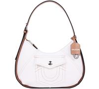 True Religion Women's Hobo Shoulder Bag with Contrast Trim and Horseshoe Pocket Design, White, M