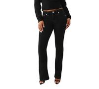 True Religion Women's Joey Big T Mid Rise Flap Flare, Black, 31