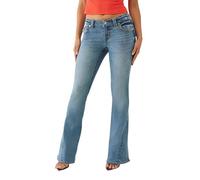 True Religion Women's Joey Low Rise Flare Jeans - Flap Pockets, Bootcut Denim, Melody Line, 32