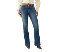 True Religion Women's Joey Single Needle Mid Rise Flap Flare, Blue, 30