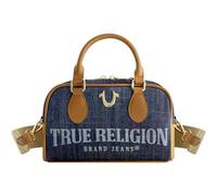 True Religion Women's Satchel Bag, Faux Leather Crossbody Purse with Adjustable Shoulder Strap, Dark Denim