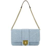 True Religion Women's Shoulder Bag Purse, Denim Mini Handbag with Chain Strap, Light Blue