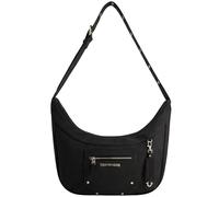 True Religion Women's Shoulder Bag Purse, Faux Suede Hobo Handbag with Adjustable Strap, Black