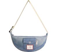 True Religion Women's Shoulder Bag Purse, Washed Medium Hobo Handbag with Adjustable Strap, Light Denim, One Size