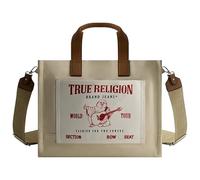 True Religion Women's Tote Bag, Medium Travel Handbag with Buddha Pocket and Adjustable Shoulder Strap, Natural
