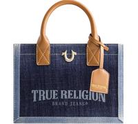 True Religion Women's Tote Bag, Medium Travel Purse Handbag with Adjustable Shoulder Strap and Horseshoe Logo, Denim