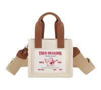 True Religion Women's Tote Mini Travel Shoulder Bag with Adjustable Strap, Natural, L