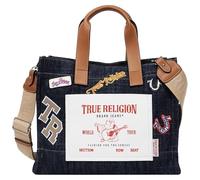 True Religion Women's True Religion Andy Multi Patch Medium Tote, Silver, 10H X 12.5W X 6D