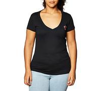 True Religion Women's V-Neck Buddha Logo Tee, Black, XL