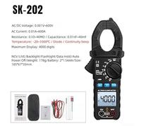 True RMS AC/DC Clamp Meter Multimeter with 600V Voltage and 600A Current Range, Resistance, Capacitance, Frequency, Continuity Testing, NCV Live(SK-202)
