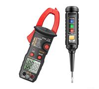 True RMS Clamp Multimeter with Non Contact Voltage Detector - Digital Amp Meter for AC DC Current Testing HVAC Labs 35mm Opening(ST184 Red-B15)