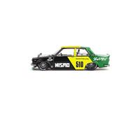 True Scale Miniatures Model Car Compatible with Datsun Street 510 Racing V2 - Black, Yellow and Green Nismo 1/64 Diecast Model Car Kaido House KHMG131