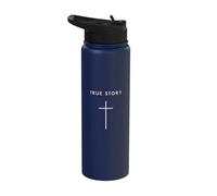 True Story Cross - Minimalist Christian Religious Jesus Stainless Steel Insulated Water Bottle