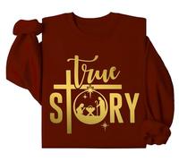 True Story Sweatshirt, True Story Christmas Sweatshirt, Nativity Christmas Sweatshirt, Nativity Jesus Christmas Top Claret