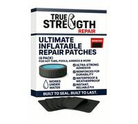 True Strength Repair 6 Pack Black Inflatable Repair Patches Super Sticky Reinforced Mesh Adhesive Tape For Air Mattress, Pool, Boat, Kayak, Tent Xl