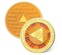 True to Self 1 Year Sobriety Coin, Affirmation AA Chips, Addiction Recovery One Years Sober Medallions, Celebrating Anniversary Token, Alcoholics Anonymous Sobriety Gifts for Men Women