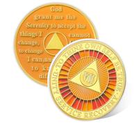 True to Self 7 Year Sobriety Coin, Affirmation AA Chips, Addiction Recovery Seven Years Sober Medallions, Celebrating Anniversary Token, Alcoholics Anonymous Sobriety Gifts for Men Women