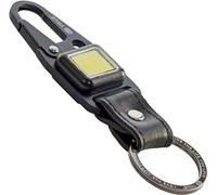 True Utility TU918 Cliplite, Rechargeable Light with Keyring Clip, Four Light Modes, Cowhide Leather, Titanium Coated Stainless Steel, One Size, Black, 11 cm