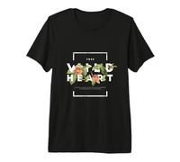 True Wild Heart Floral Quote Minimal Design Premium T-Shirt