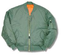 True Wings Mens MA1 Pilot Bomber Baseball Jacket Winter Retro Military Warm Coat with Zipper Pockets (Green, XXX-Large)